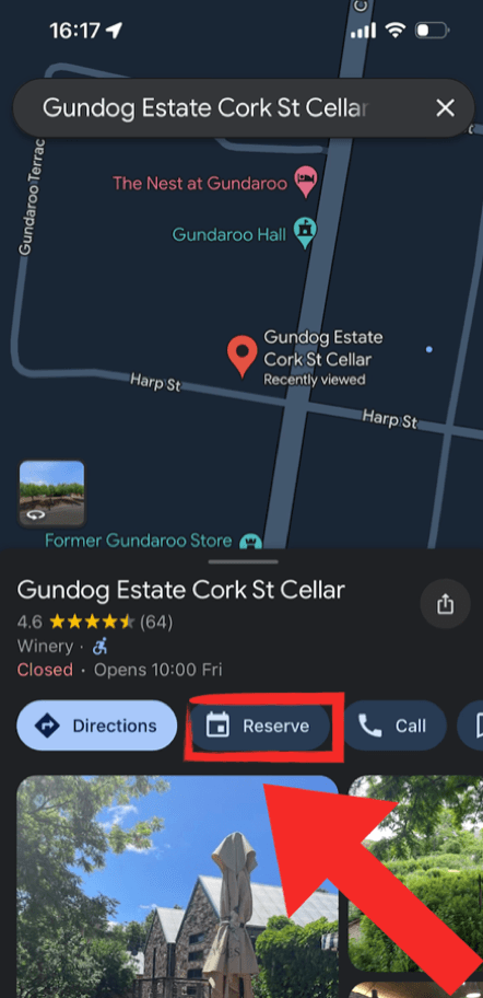 User interface for dining reservations